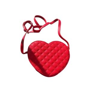 Charming Charlie Red Heart‎ Quilted Crossbody Bag Purse Valentines Day